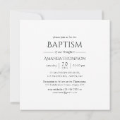 Religieux Rose Girly Christian Baptism Invitation (Dos)