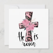 Religieux Rose Girly Christian Baptism Invitation (Devant)