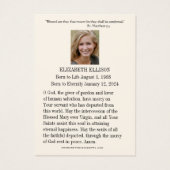 Religieux Sacré Coeur de Jésus Prière funéraire (Dos)