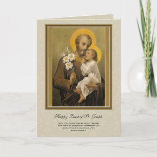 Religieux Saint-Joseph fête la carte de prière cat