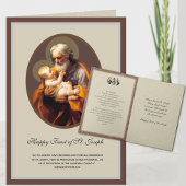 Religieux Saint-Joseph fête la carte de prière cat