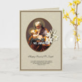 Religieux Saint-Joseph fête la carte de prière cat (Fleur jaune)