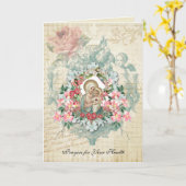 Religieux Se Bien Virgin Mary Carte catholique (Fleur jaune)