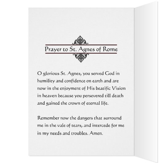 Religieux St. Agnes avec agneau Aquarelle catholiq (Intérieur (Gauche))