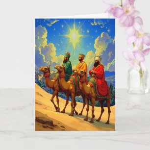 Religieux Trois Rois Plié Carte de Noël