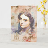 Religieux Vierge Marie Catholique Carte Florale (Fleur jaune)