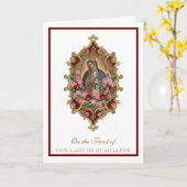 Religieux Vierge Marie Guadalupe Carte de fête esp (Fleur jaune)