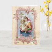 Religieux Vierge Marie Jésus catholique Carte Coll (Fleur jaune)