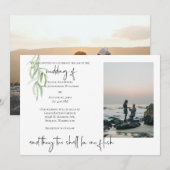 Religieuze 2 Foto Wedding Invitation Olive Branch Save The Date (Voorkant / Achterkant)