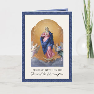Religieuze Aanname Maagd Maria Gebed Rozenkrans Kaart