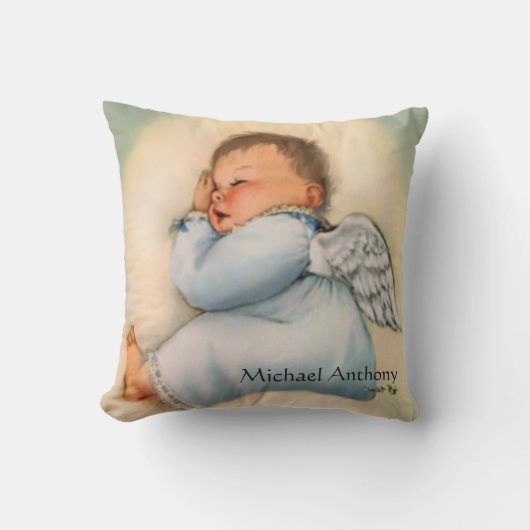  Religieuze Baby Boy Guardian Angel Kussen (Voorkant)