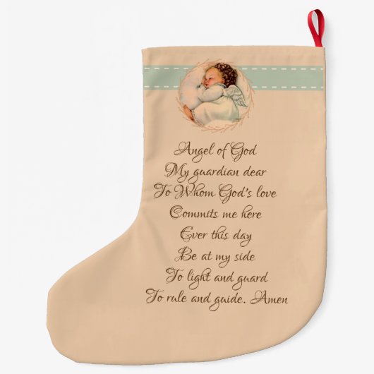  Religieuze Baby Engel Sleeping Grote Kerstsok (Achterkant)