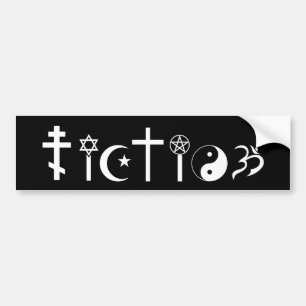 Religieuze beweging - atheïstische bumpersticker