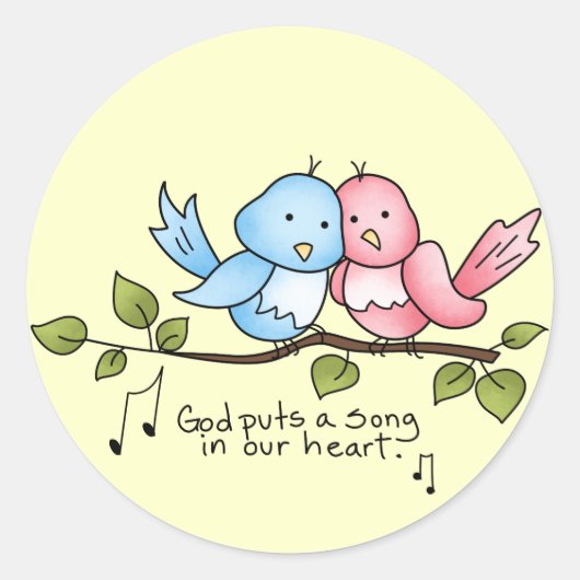 Religieuze Birdie-sticker Ronde Sticker (Voorkant)