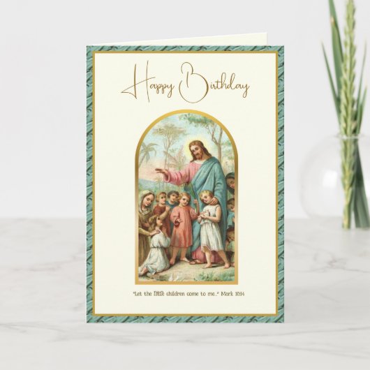 Religieuze Birthday Jesus-scriptie voor kinderen Kaart (Voorkant)