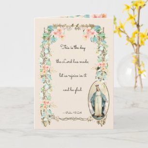 Religieuze blote Maagd Mary Floral  Kaart