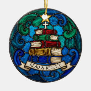 Religieuze boeken Bijbel Kruis Keramisch Ornament