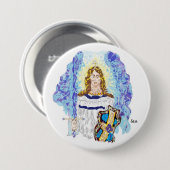 Religieuze Button: Aartsengel Michaël Ronde Button 7,6 Cm (Voorkant /achterkant)