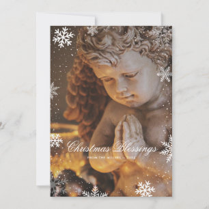 Religieuze Christelijke Angel Snowflakes kerst Feestdagenkaart