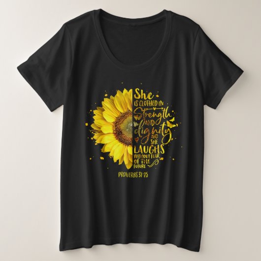 Religieuze Christelijke Bijbelsscriptie Grote Maat T-shirt (Design voorkant)