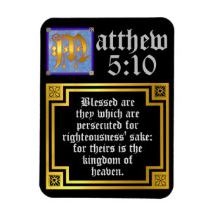 Religieuze citaat Matthew 5 Gold Illumined Letter Magneet