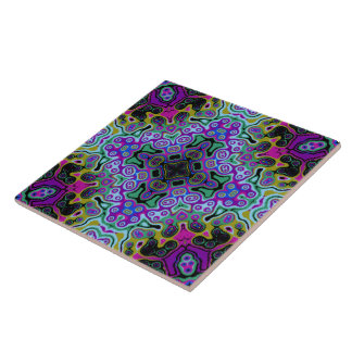 Religieuze Cross-fractal kleurrijke kaleida kunst Tegeltje