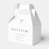 Religieuze crosspagina Groene Script Baptisme Bedankdoosjes (Voorkant Zijde)