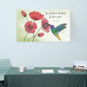 Religieuze denking van jullie bloemen met Hummingb Spandoek (Beurs)