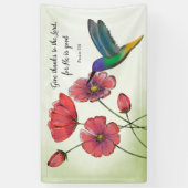 Religieuze denking van jullie bloemen met Hummingb Spandoek (Verticaal)
