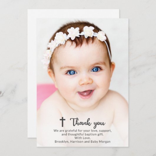 Religieuze Doop Christening Communie Christelijk Bedankkaart (Voorkant / Achterkant)