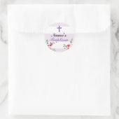 Religieuze doop Naam Stickers Paarse labels (Tas)