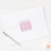 Religieuze doop Naam Stickers Roze kant Labels (Envelop)