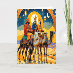 Religieuze Drie Koningen Gevouwen Kerst Kaart