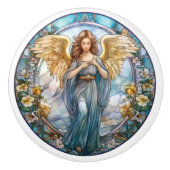 Religieuze elegante faux gebrandschilderd glas Eng Keramische Knop (Voorkant)