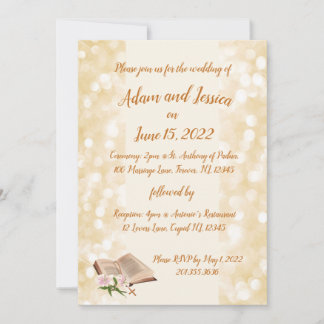 Religieuze Elegeant Classic Gold Design Wedding Kaart