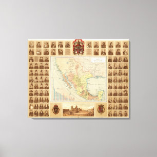 Religieuze en seculiere figuren van Mexico Canvas Afdruk