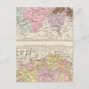 Religieuze en taalkundige kaart van Zwitserland