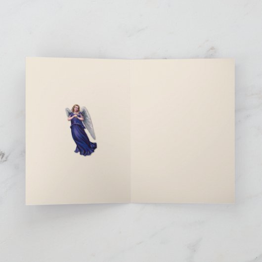 Religieuze Engel met Kruisbeeld Jezus Bloemen Kaart (Binnen)