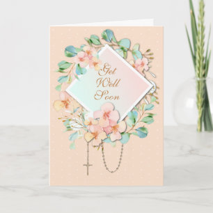 Religieuze Eucalyptus Rosary Maagd Mary Scripting Kaart