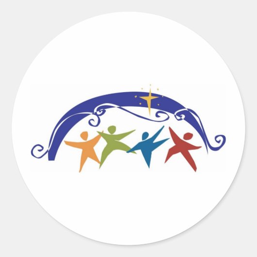 Religieuze feestdagen ronde sticker (Voorkant)