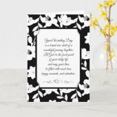 Religieuze Floral Wedding Black en White Kaart (Gele Bloem)