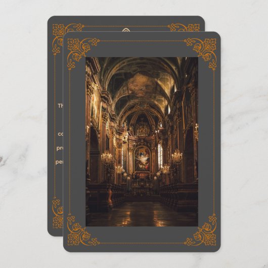 religieuze gedenkteken Kaart - aangepaste begrafe (Voorkant / Achterkant)