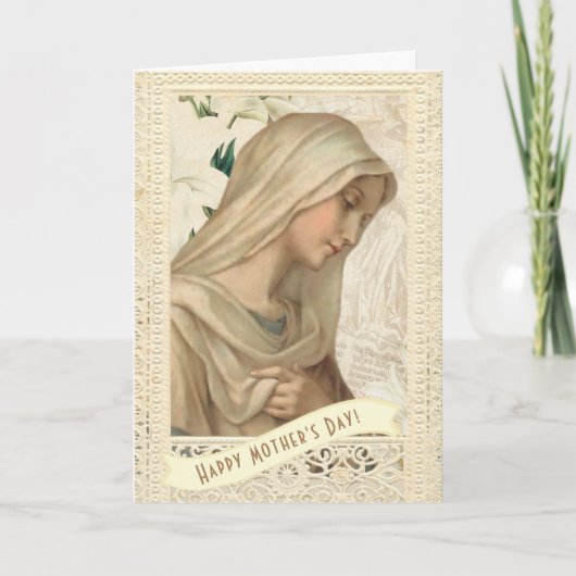 Religieuze, gevlekte Maagd Mary Moederdag Kaart (Voorkant)
