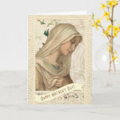 Religieuze, gevlekte Maagd Mary Moederdag Kaart (Gele Bloem)