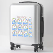 Religieuze Gezegende Maagd Maria Bloemenkrans Viny Sticker (Koffer)