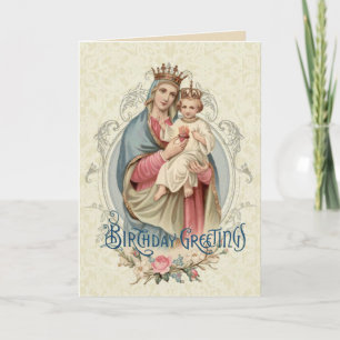 Religieuze Gezegende Maagd Maria Jezus Verjaardags Kaart