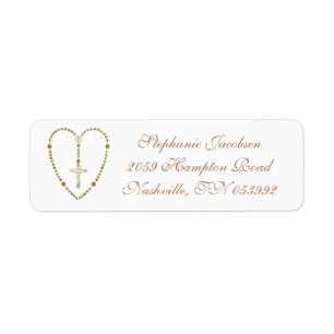 Religieuze Gold Rosary Crucifix Heart katholiek Etiket