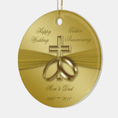Religieuze Golden 50th Wedding Jubileum Ornament (Links)