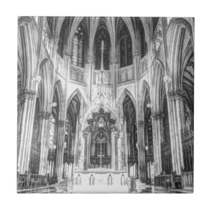 religieuze gothische katholieke kerkkathedraal tegeltje