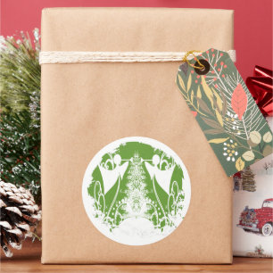 Religieuze Groene en Witte Angel Christelijk Ronde Sticker